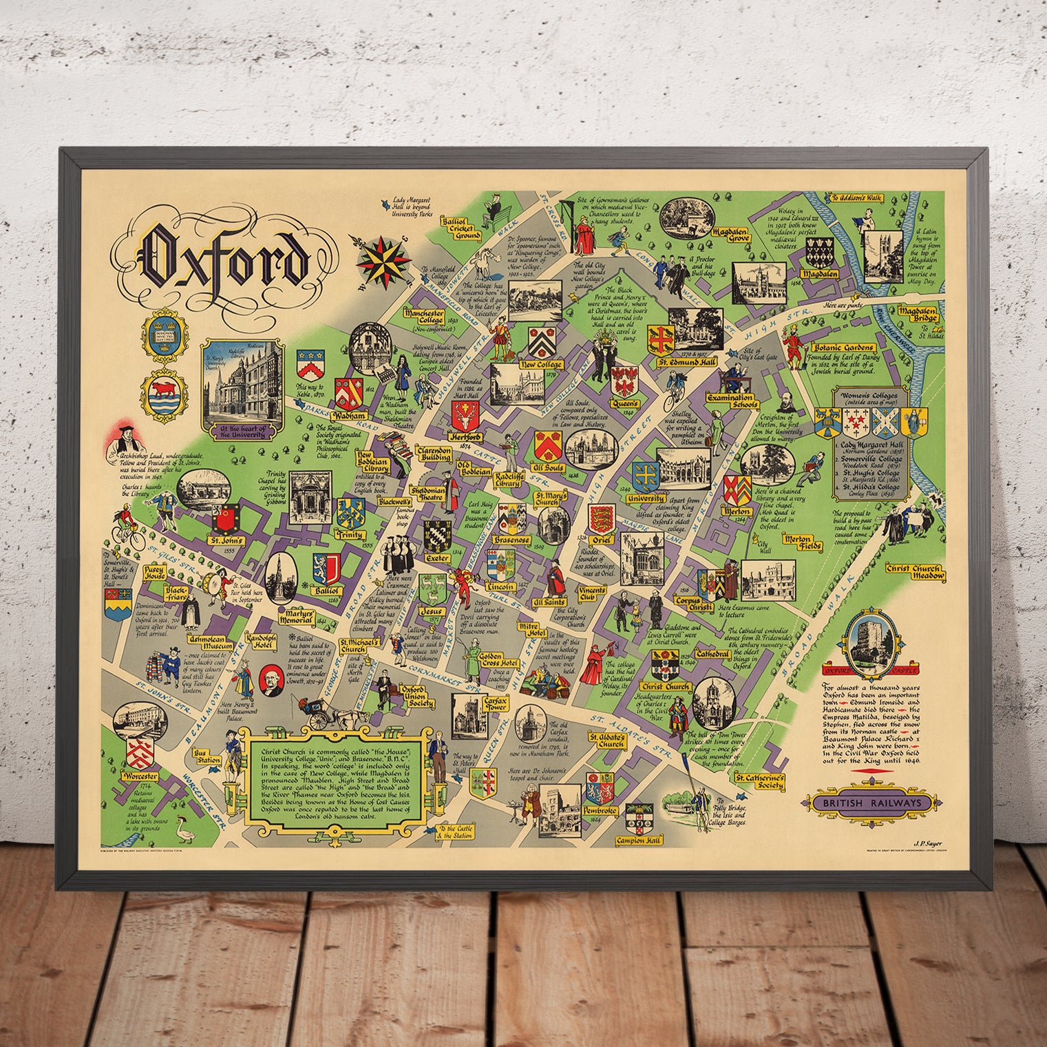 Ancienne Carte D Oxford Par Sayer 1949 Universit D Oxford St Joh ancienne-carte-d-oxford-par-sayer-1949-universit-d-oxford-st-joh