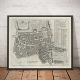 Alte Karte von London St. Giles im Jahr 1720 von John Strype und John Stow - Great Russell Street, Lincoln's Inn Fields, High Holborn, Drury Lane 