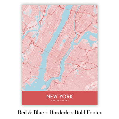 Mapa moderno de la ciudad de Nueva York, NY: Central Park, Empire State Building, Estatua de la Libertad, Times Square, Puente de Brooklyn