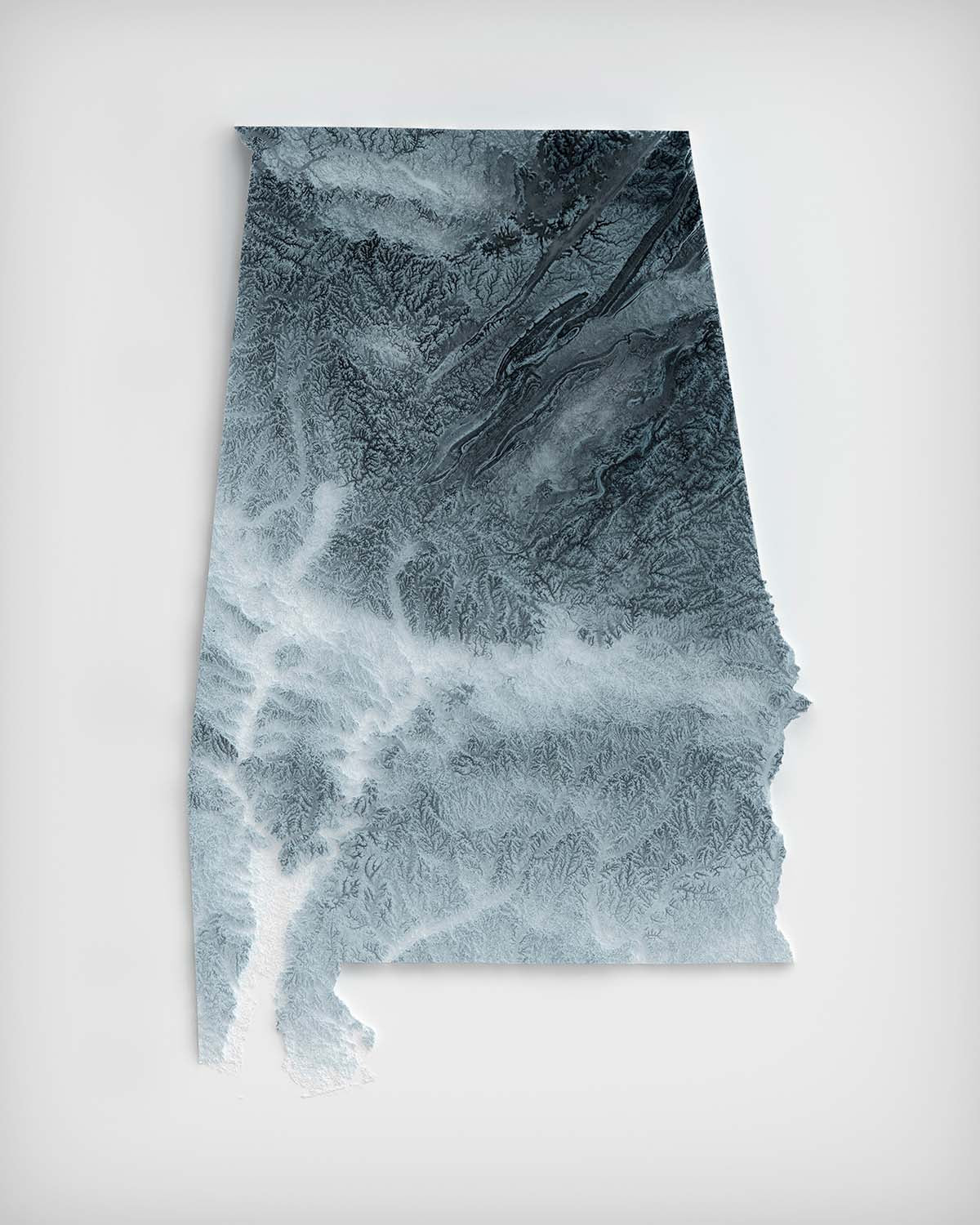 Mapa de Relieve Topográfico 3D de Alabama 