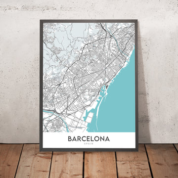 Carte moderne de la ville de Barcelone, Espagne : Quartier gothique, El Born, Gracia, Sagrada Familia, Casa Batlló 