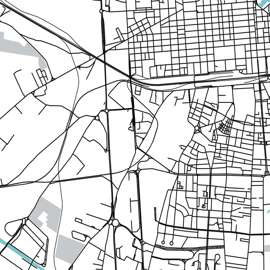 Modern City Map of Bari, Italy: Bari Vecchia, Basilica di San Nicola, Castello Normanno-Svevo, Piazza Mercantile, Strada Statale 16