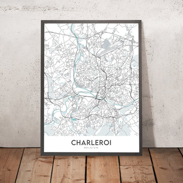Modern City Map of Charleroi, Belgium: City Centre, Airport, Stadium, University, Museum