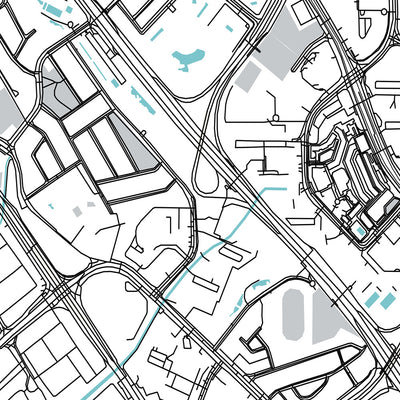 Mapa moderno de la ciudad de Clementi, Singapur: Clementi MRT, NUS, West Coast Park, Clementi Mall, AYE