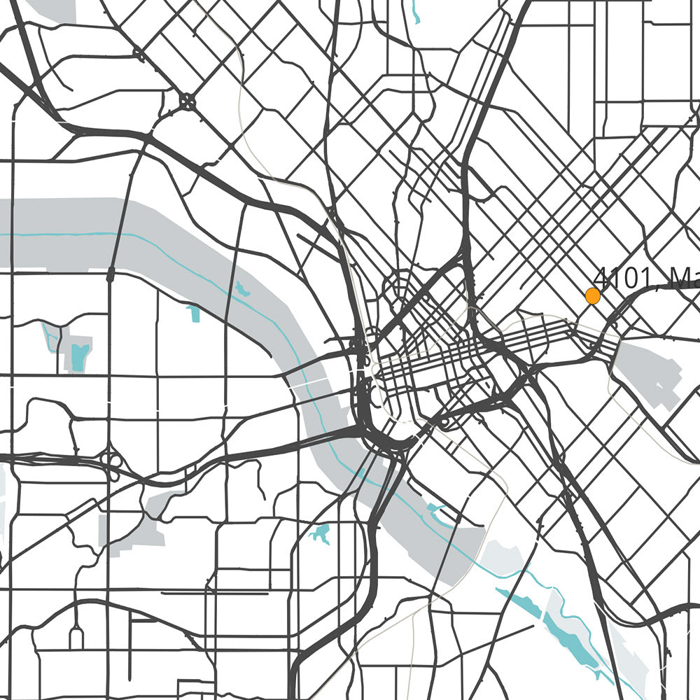 Mapa moderno de la ciudad de Dallas, TX: Uptown, Downtown, Deep Ellum, Dallas Cowboys Stadium, Dallas Arboretum