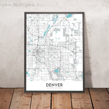 Plan de la ville moderne de Denver, Colorado : Red Rocks, City Park, Larimer Sq, Highlands, Capitol Hill