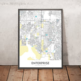 Mapa de la ciudad moderna de Enterprise, NV: centro, Enterprise High School, US-95, NV-169, NV-317
