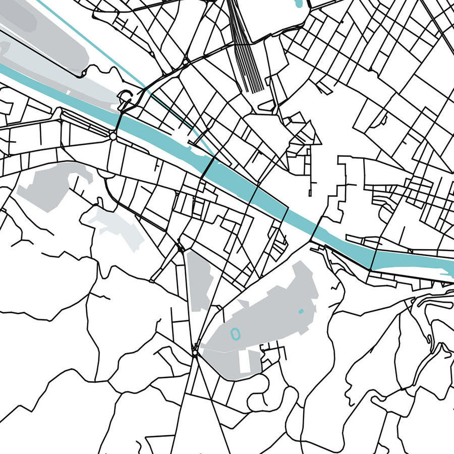 Plan de la ville moderne de Florence, Italie : Duomo, Uffizi, Ponte Vecchio, Santa Croce, Oltrarno