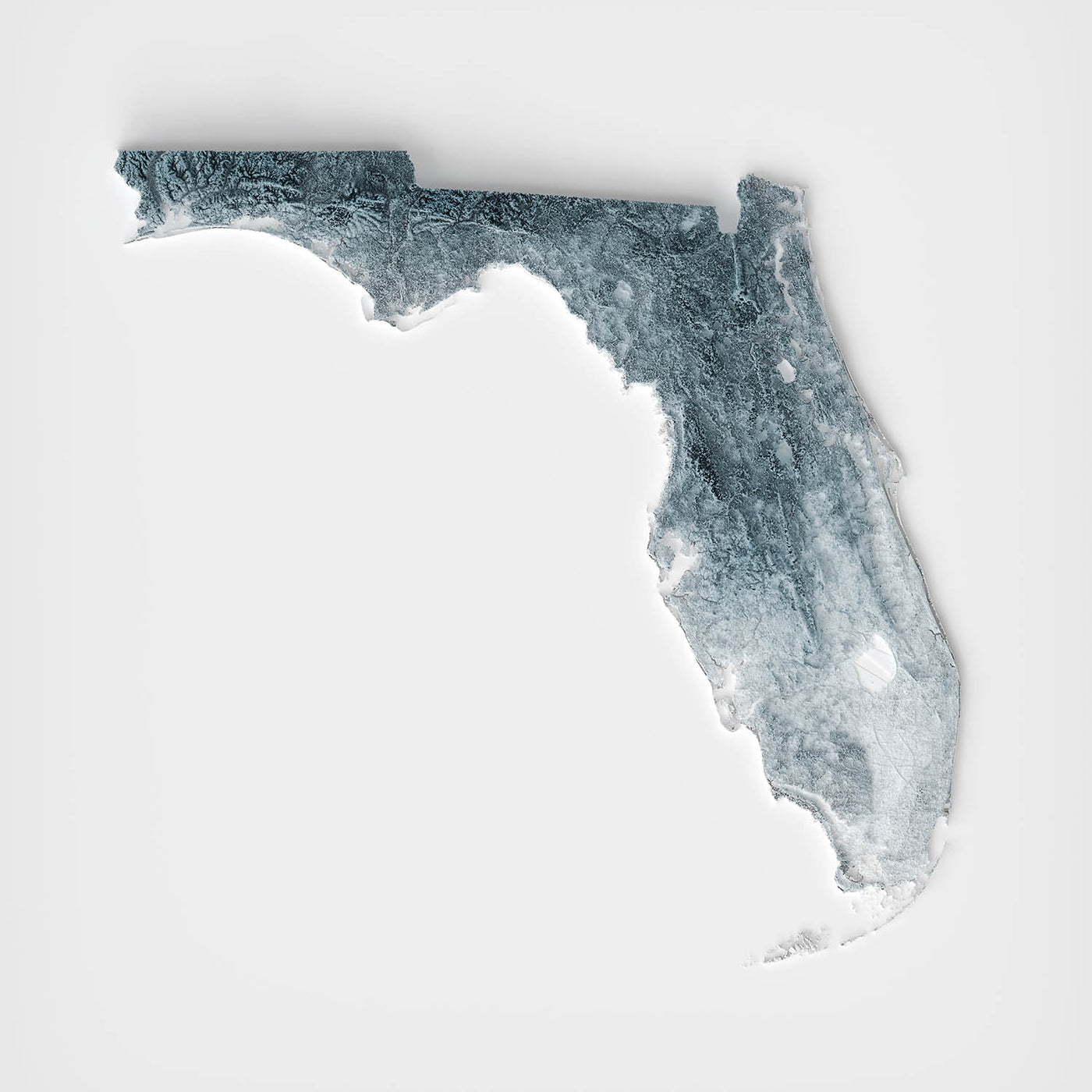 Mapa de Relieve Topográfico 3D de Florida 