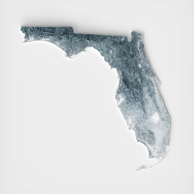 Mapa de Relieve Topográfico 3D de Florida 
