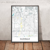 Mapa de la ciudad moderna de Glendale, AZ: Arrowhead Ranch, Estadio State Farm, Westgate, Distrito de Deportes y Entretenimiento, Ruta Estatal 101 