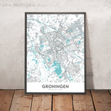 Modern City Map of Groningen, Netherlands: University, Museum, Tower, Canal, Park