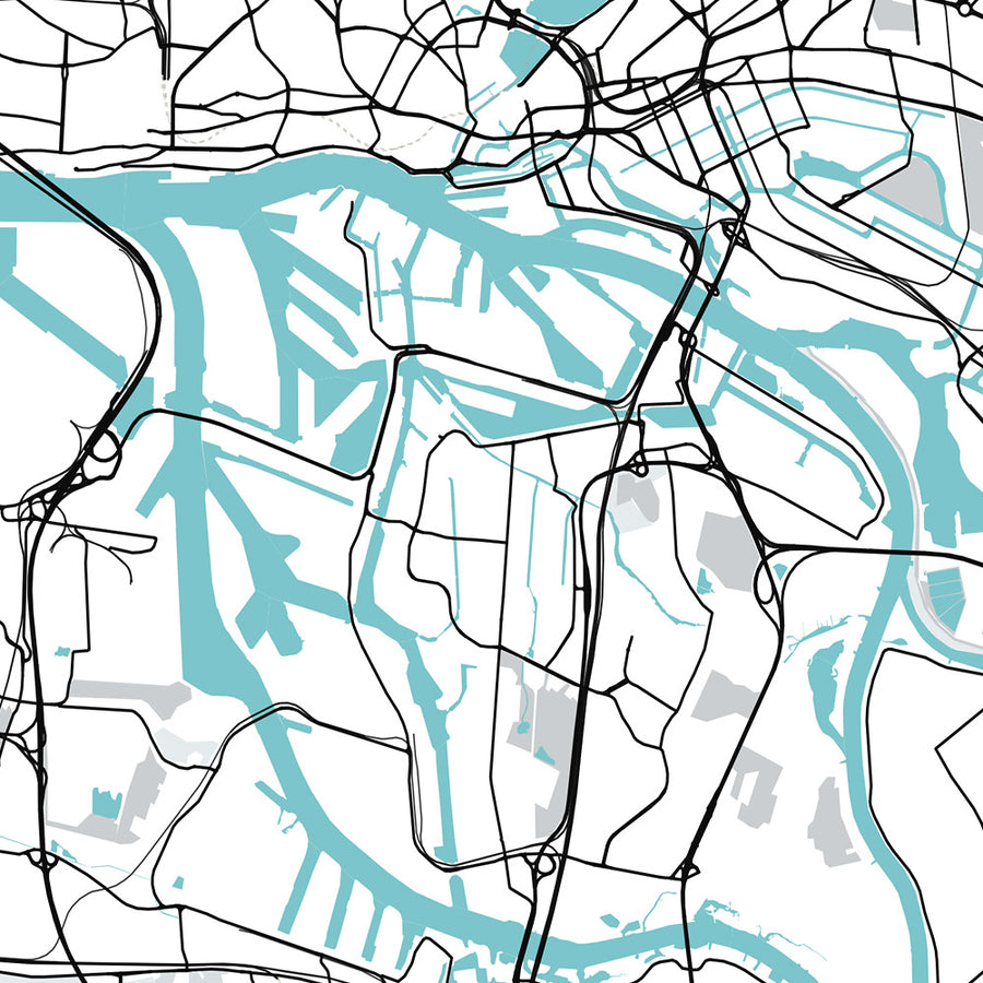 Mappa della città moderna di Amburgo, Germania: Altstadt, St. Pauli, Elbphilharmonie, Reeperbahn, Planten un Blomen 