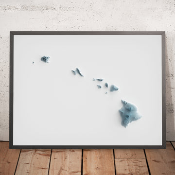 Hawaii Topographic 3D Relief Map