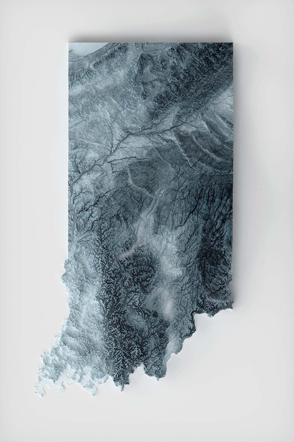 Indiana Topographische 3D-Reliefkarte 