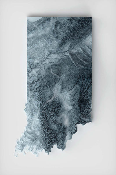Indiana Topographische 3D-Reliefkarte 