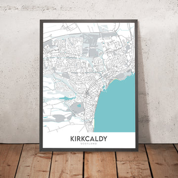Mappa della città moderna di Kirkcaldy, Scozia: Castello di Ravenscraig, Parco Beveridge, A921, Pathhead, Porto 