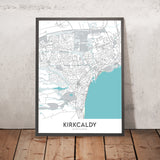 Carte moderne de la ville de Kirkcaldy, Écosse : Château de Ravenscraig, Parc Beveridge, A921, Pathhead, Port 
