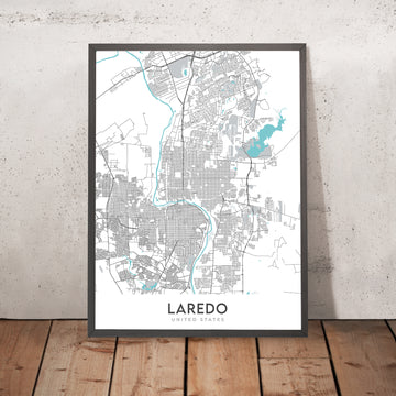 Mappa della città moderna di Laredo, TX: Chacon, Hillside, Mines Rd, Loop 20, Fort McIntosh 