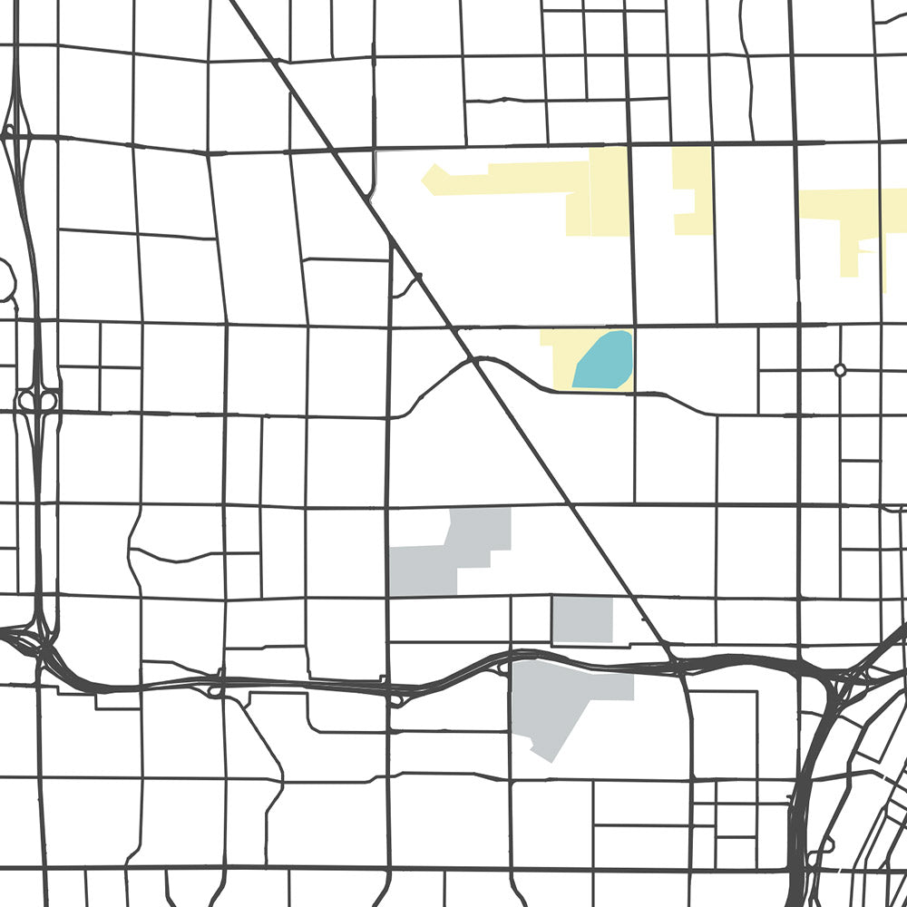 Mapa moderno de la ciudad de Las Vegas, NV: Strip, Centro, Red Rock Canyon, Hoover Dam, Fremont St.
