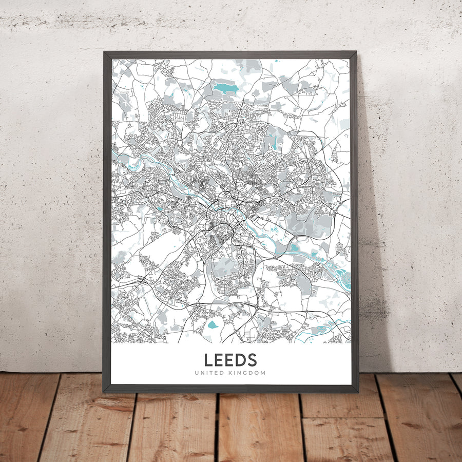 Mappa della città moderna di Leeds, Regno Unito: Centro città, Galleria d&