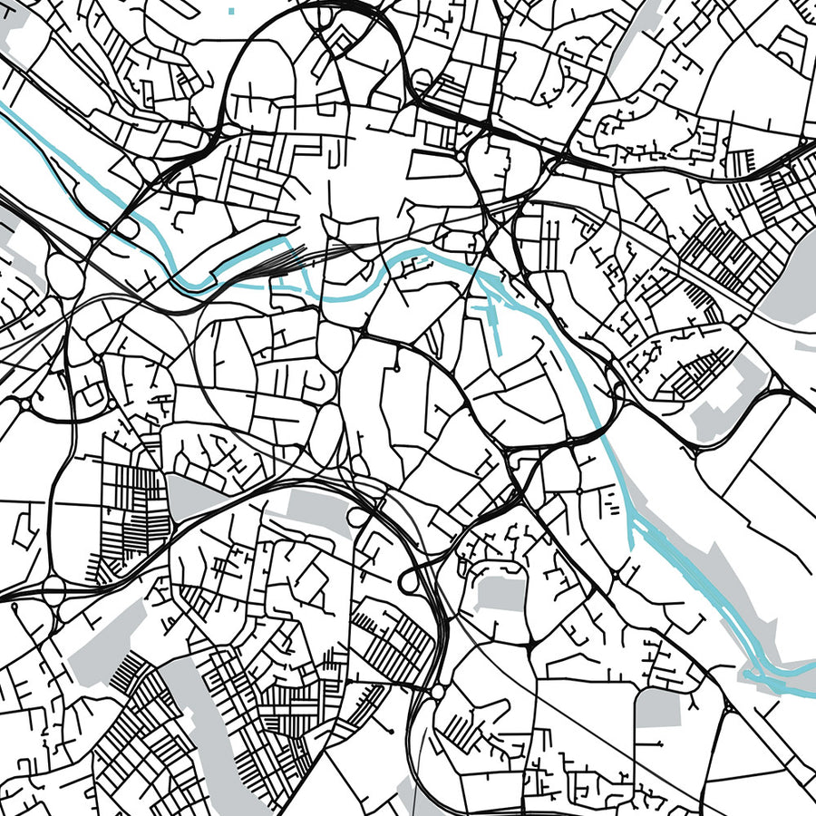 Mappa della città moderna di Leeds, Regno Unito: Centro città, Galleria d&