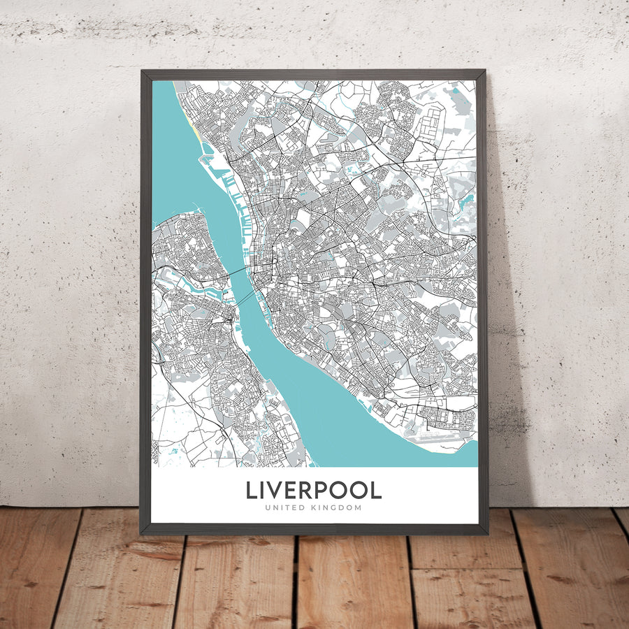 Mappa della città moderna di Liverpool, Regno Unito: Centro città, St George&