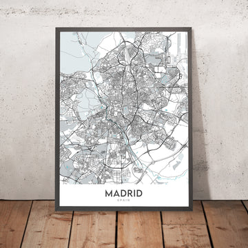 Plan de la ville moderne de Madrid, Espagne : Palais Royal, Prado, Retiro, Gran Vía, Casa de Campo