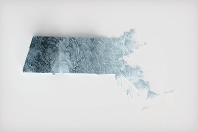 Carte topographique 3D en relief du Massachusetts 