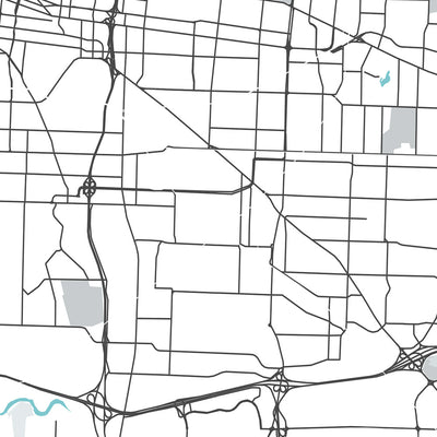 Modern City Map of Memphis, TN: Downtown, Graceland, FedEx Forum, I-40, I-240