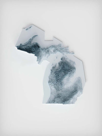 Mapa de Relieve Topográfico 3D de Michigan 