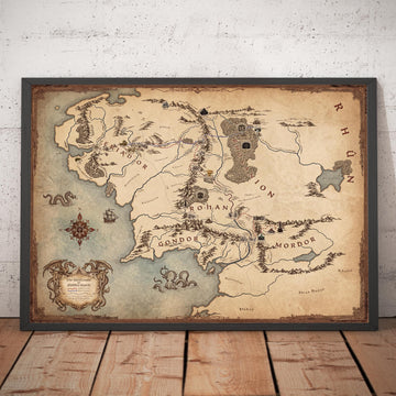 Carte de la Terre du Milieu : les itinéraires de Frodon et Bilbo dans Le Seigneur des anneaux et Le Hobbit 