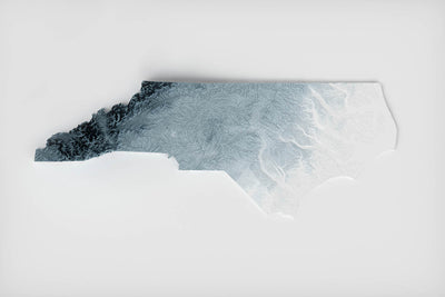 Mapa de Relieve Topográfico 3D de Carolina del Norte 
