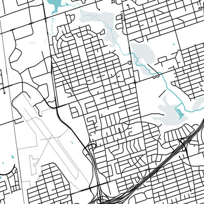Plan de la ville moderne de North York, Canada : Don Mills, Casa Loma, autoroute 401, rue Yonge, centre civique de North York