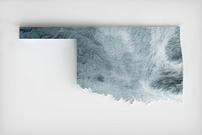 Mapa topográfico en relieve 3D de Oklahoma 
