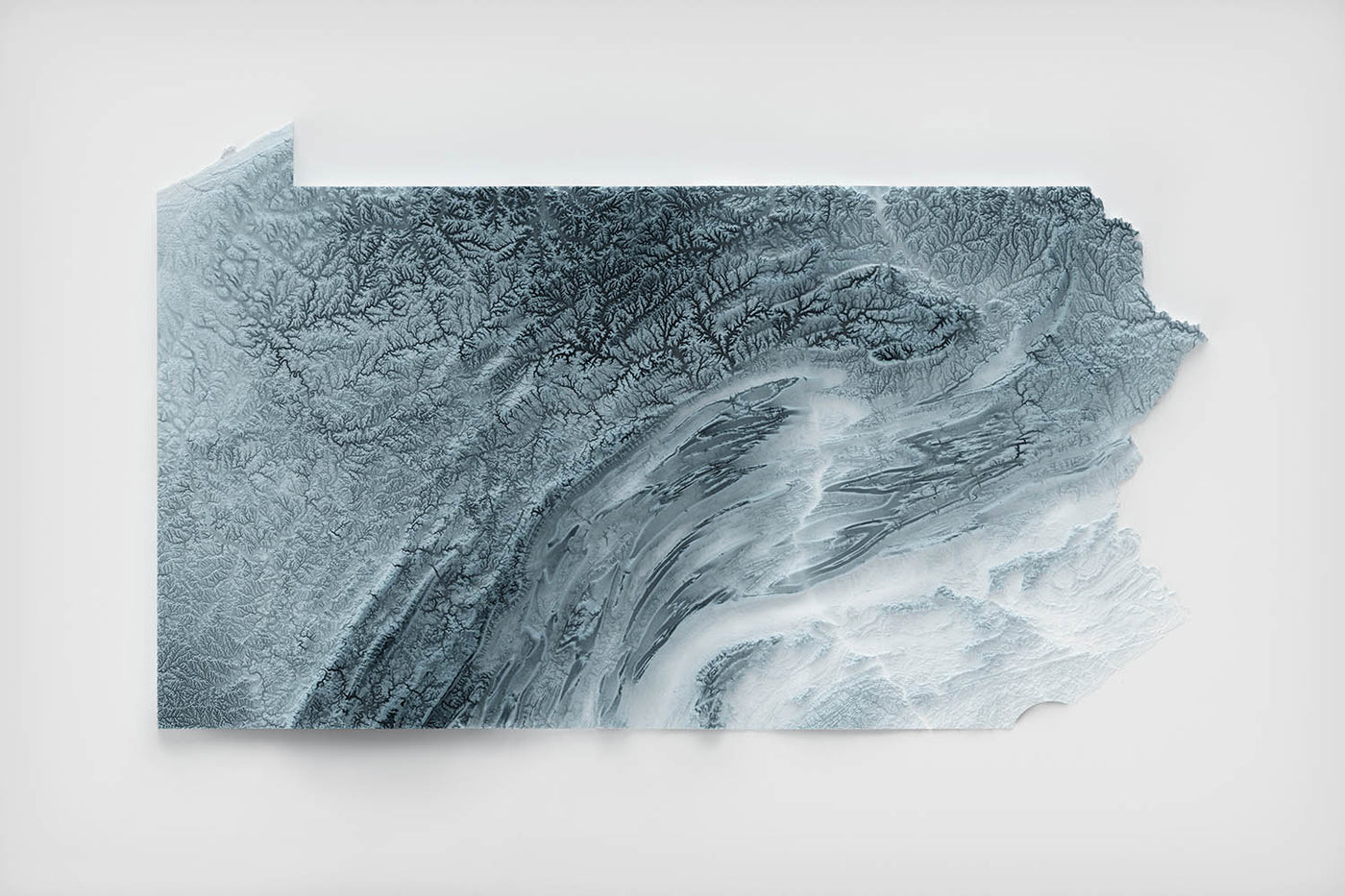 Mapa de Relieve Topográfico 3D de Pensilvania 
