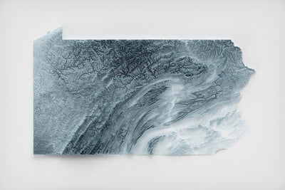 Mapa de Relieve Topográfico 3D de Pensilvania 
