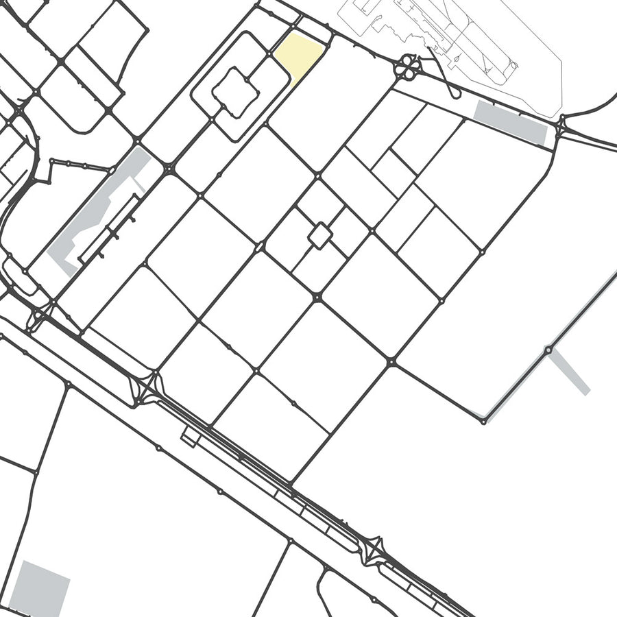 Moderne Stadtkarte von Sharjah, VAE: Al Noor Moschee, Al Qasba, Al Majaz Waterfront, Universität & Amerikanische Universität von Sharjah 
