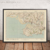 Carte Old Ordnance Survey, feuille 100 - Llanelly, 1925 : Swansea, Mumbles, Burry Port, Kidwelly, Gower AONB