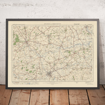 Old Ordnance Survey Map, Sheet 104 - Swindon & Cirencester, 1925: Faringdon, Highworth, Witney, Carterton, Lechlade, The White Horse