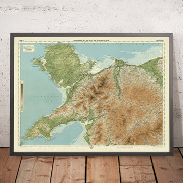 Mappa OS antica del Galles del Nord di Bartholomew, 1901: Snowdon, Caernarfon, Llandudno, Stretto di Menai, Conwy, Anglesey 