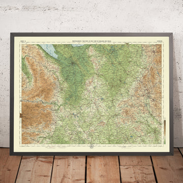 Vecchia mappa OS del Cheshire di Bartholomew, 1901: Chester, Crewe, Mersey, Catena dei Clwyd e Valle del Dee, Macclesfield 