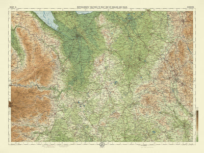 Antiguo mapa OS de Cheshire por Bartholomew, 1901: Chester, río Mersey, Dee, Clwydian Range, Beeston Castle