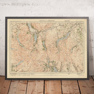 Old Ordnance Survey Map, Sheet 12 - Keswick & Ambleside, 1925: Buttermere, Lake Windermere, Derwent Water, Ullswater, Lake District