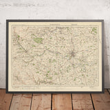 Antiguo mapa de Ordnance Survey, hoja 14 - Darlington, 1925: Newton Aycliffe, Shildon, Richmond, Barnard Castle, St Helen Auckland