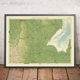 Alte OS-Karte der Lincoln Fens, Lincolnshire von Bartholomew, 1901: Boston, Spalding, Fluss Witham, The Wash, Fens, Car Dyke 