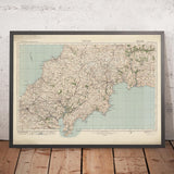 Alte Ordnance Survey-Karte, Blatt 143 - Truro, 1919-1926: Newquay, St Austell, Roche, Bodmin, Fluss Fal, Carn Brea Hill und Goss Moor 
