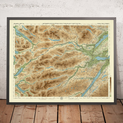Ancienne carte OS de Central Ross & Cromarty, Écosse par Bartholomew, 1901 : Dingwall, Ullapool, Loch Maree, Ben Wyvis, River Conon, Fannich Mountains