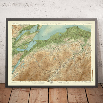 Ancienne carte OS d'Inverness et Spey, Highlands écossais par Bartholomew, 1901 : Inverness, Loch Ness, Cairngorms, Culloden, Moray Firth, Spey