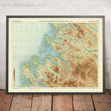 Mappa OS antica di Gair Loch e Loch Inver, Highlands scozzesi di Bartholomew, 1901: Ullapool, Loch Maree, Suilven, An Teallach, Castello di Ardvreck, Fiume Ewe 